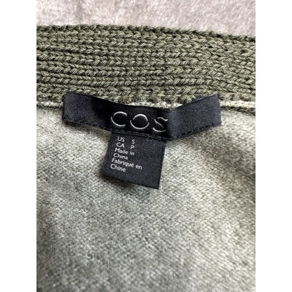 COS color block green/blue/ pink wool knit Sweater Small - Picture 11 of 14